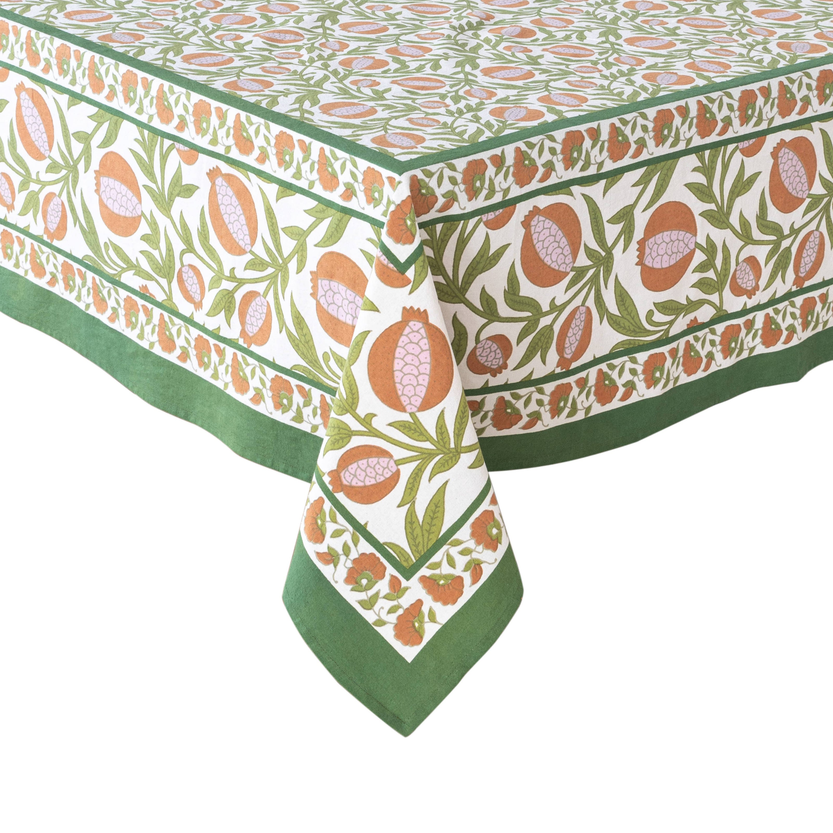 Grenadine Orange & Green Tablecloth
