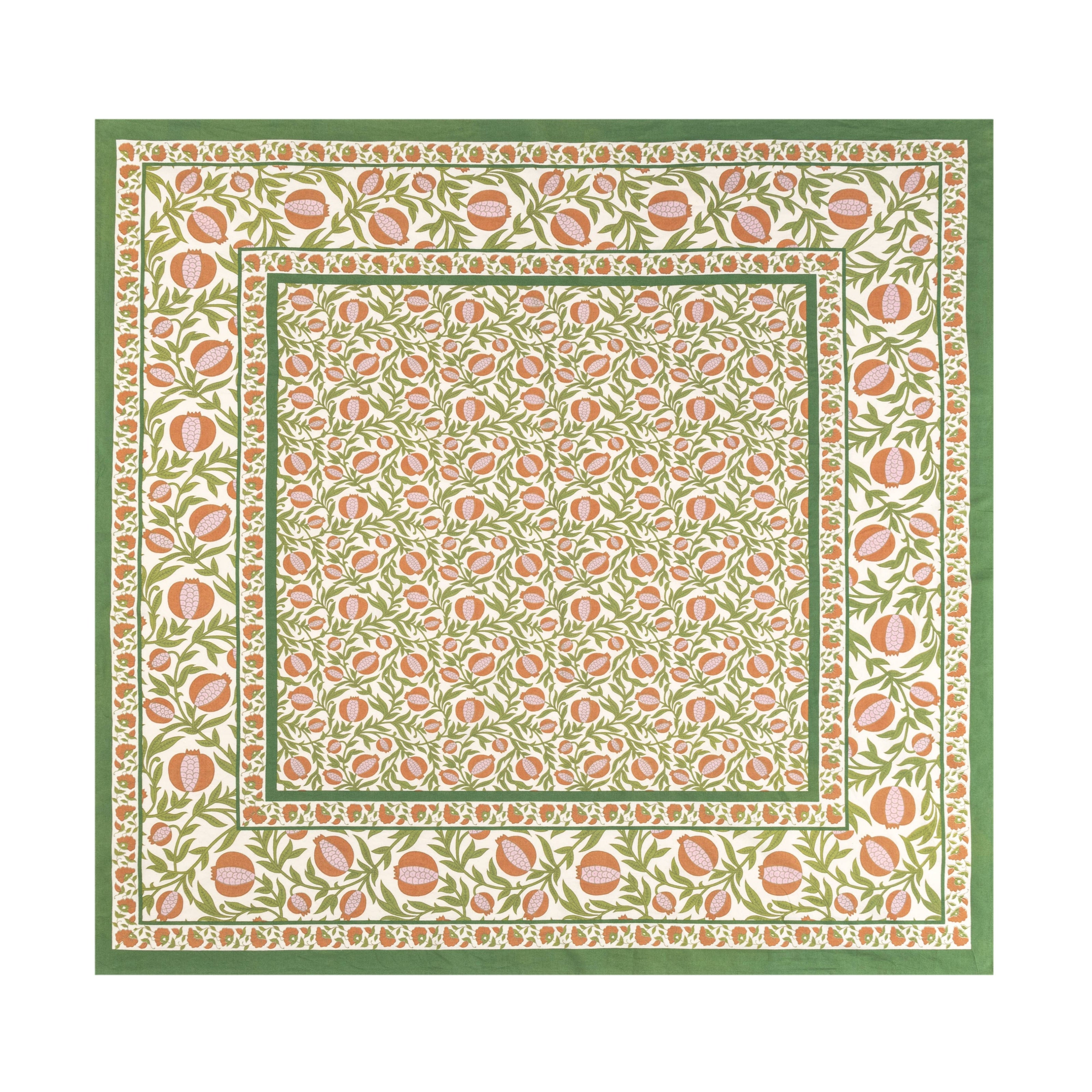 Grenadine Orange & Green Tablecloth