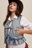 Denim Ruffle Vest