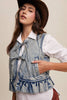 Denim Ruffle Vest