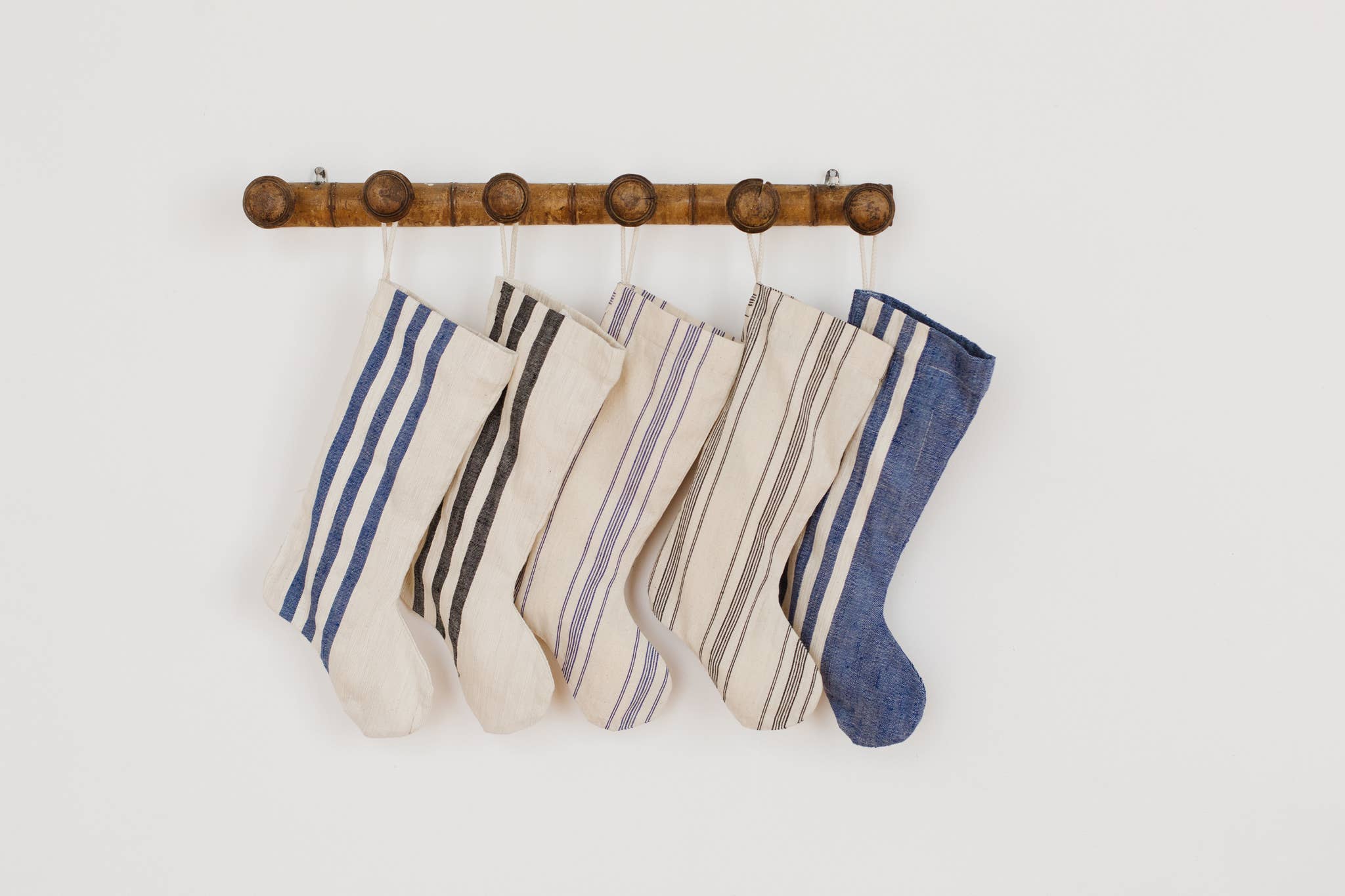 Holiday Christmas Stocking - khadi stripe