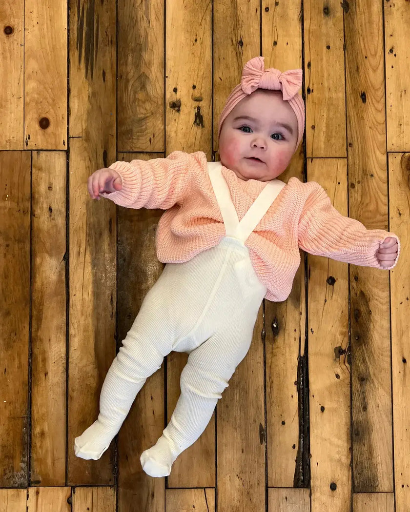 Ribbed Burnt Orange / 0-1y Suspender Leggings