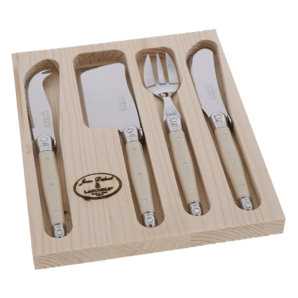 Jean Dubost Mini 4 Piece Cheese Set in Ivory