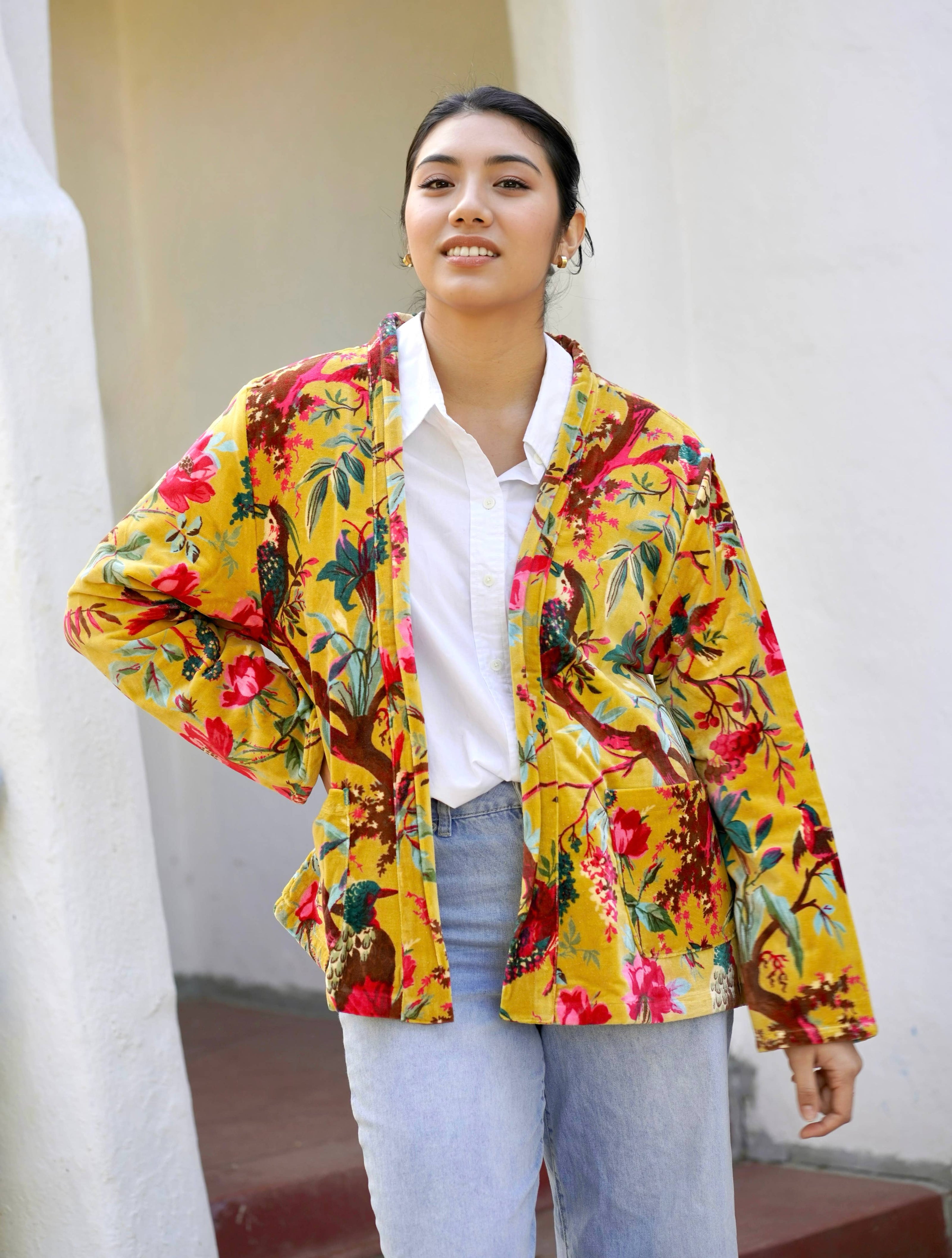 Astrid Velvet Jacket Mustard OS