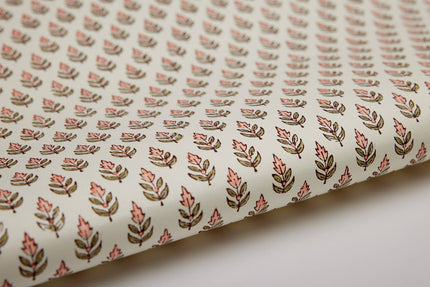 Buti Coral - Block Printed Wrapping Paper Sheet