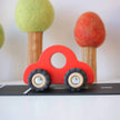 European-made Wooden Push Cars with Rubber Tires - Set of 8