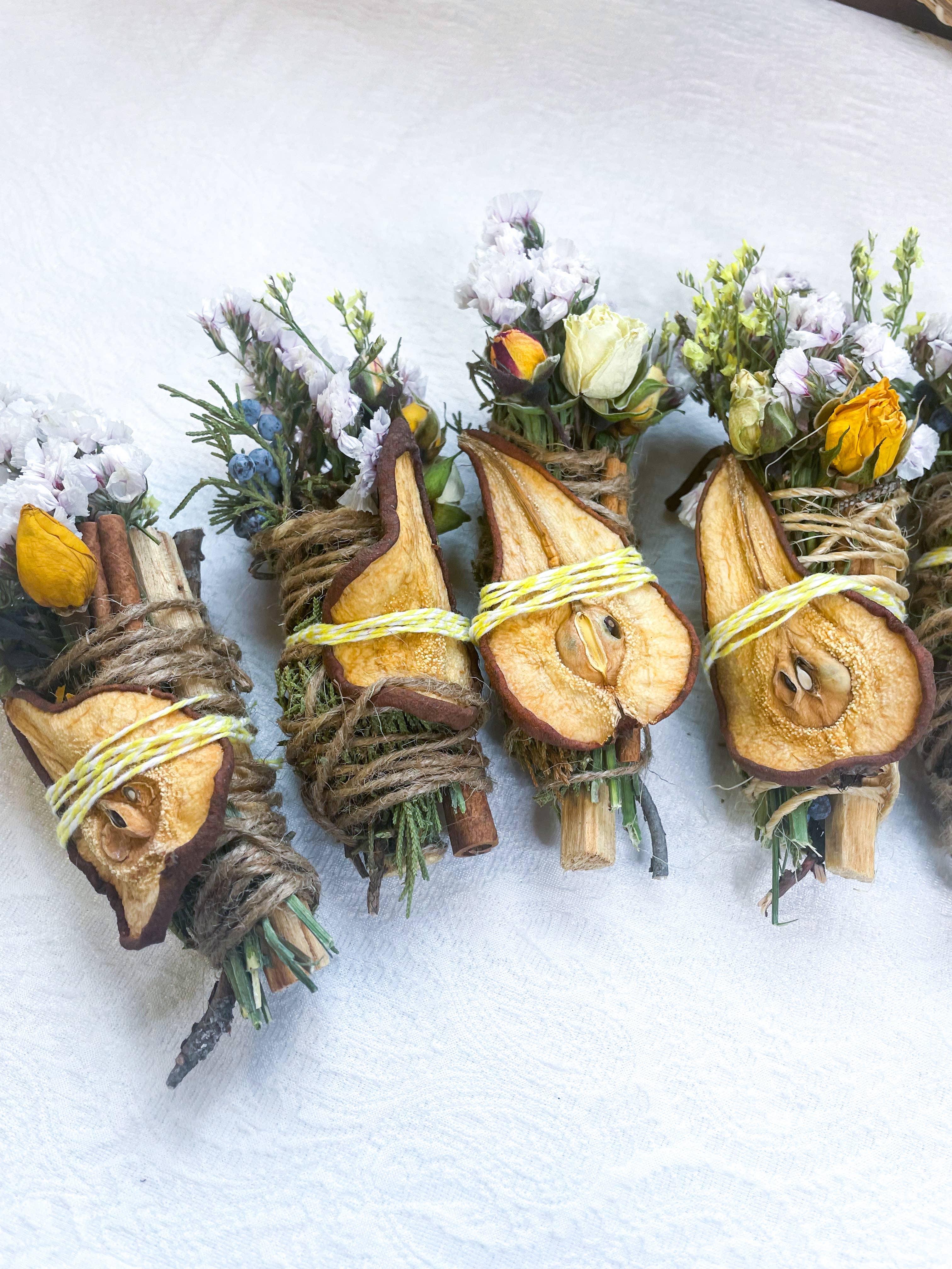 Pear, Palo Santo, Juniper, and Cinnamon Smudge Stick