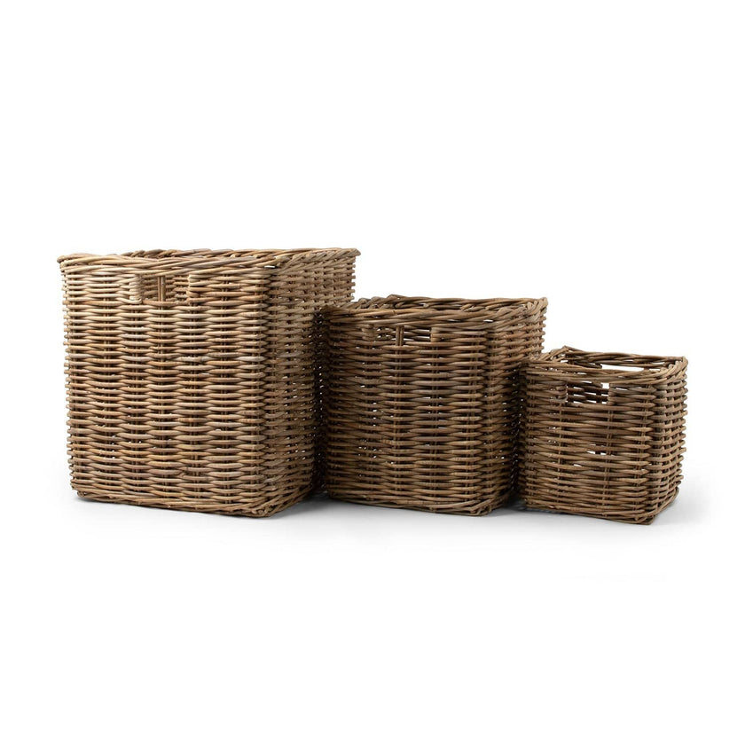 Rattan Square Kubu Grey Storage Baskets