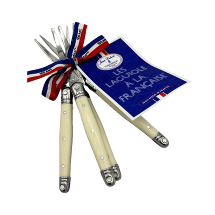 Jean Dubost 4 Cocktail Fork Ivory