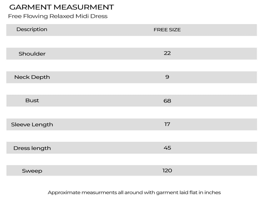 Free flowing relaxed midi dress