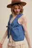 Denim Tie-Front Vest