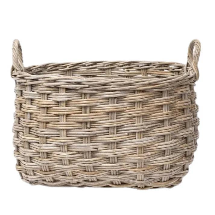 Rattan Rounded Oval Storage Basket