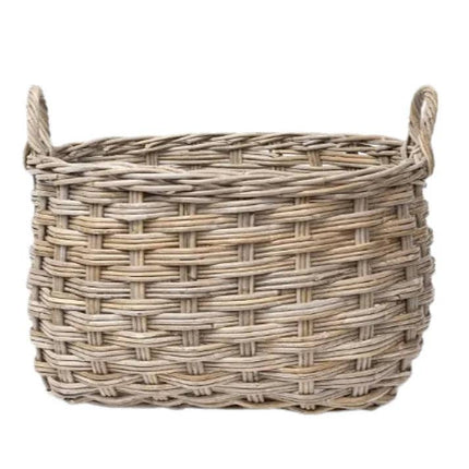 Rattan Rounded Oval Storage Basket