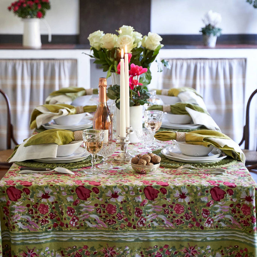 Jardin Red & Green | French Tablecloths