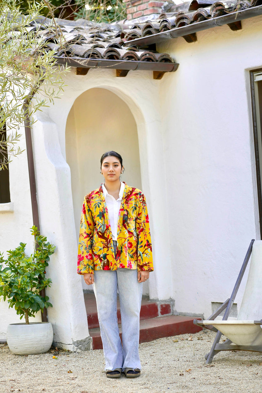 Astrid Velvet Jacket Mustard OS