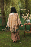 Fable Matinée Duster Kimono w/ Deer and Moon, mid-length