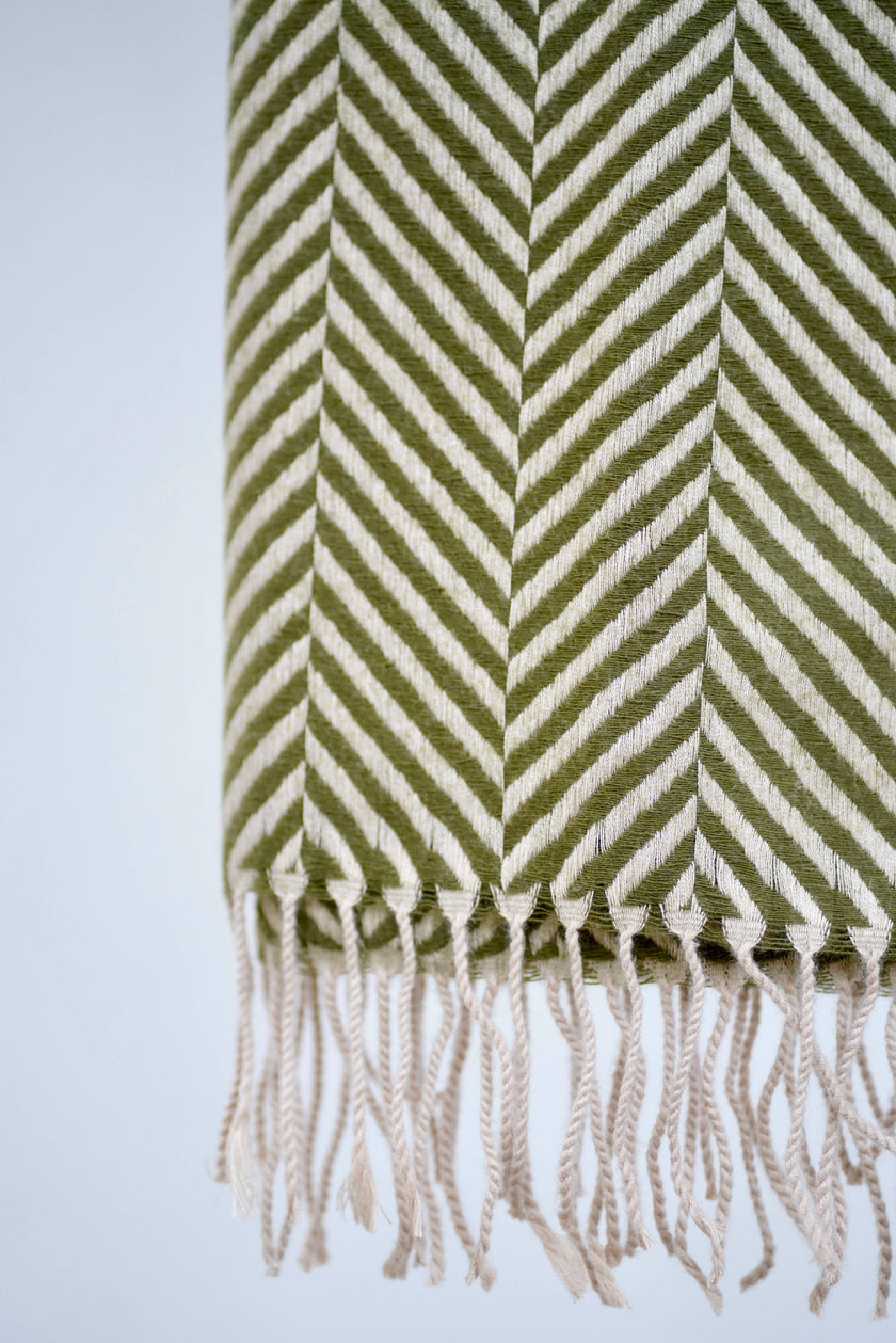 Cashmere Herringbone Stole Green 