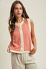STRIPED BUTTON-UP SWEATER VEST / WL25-12304