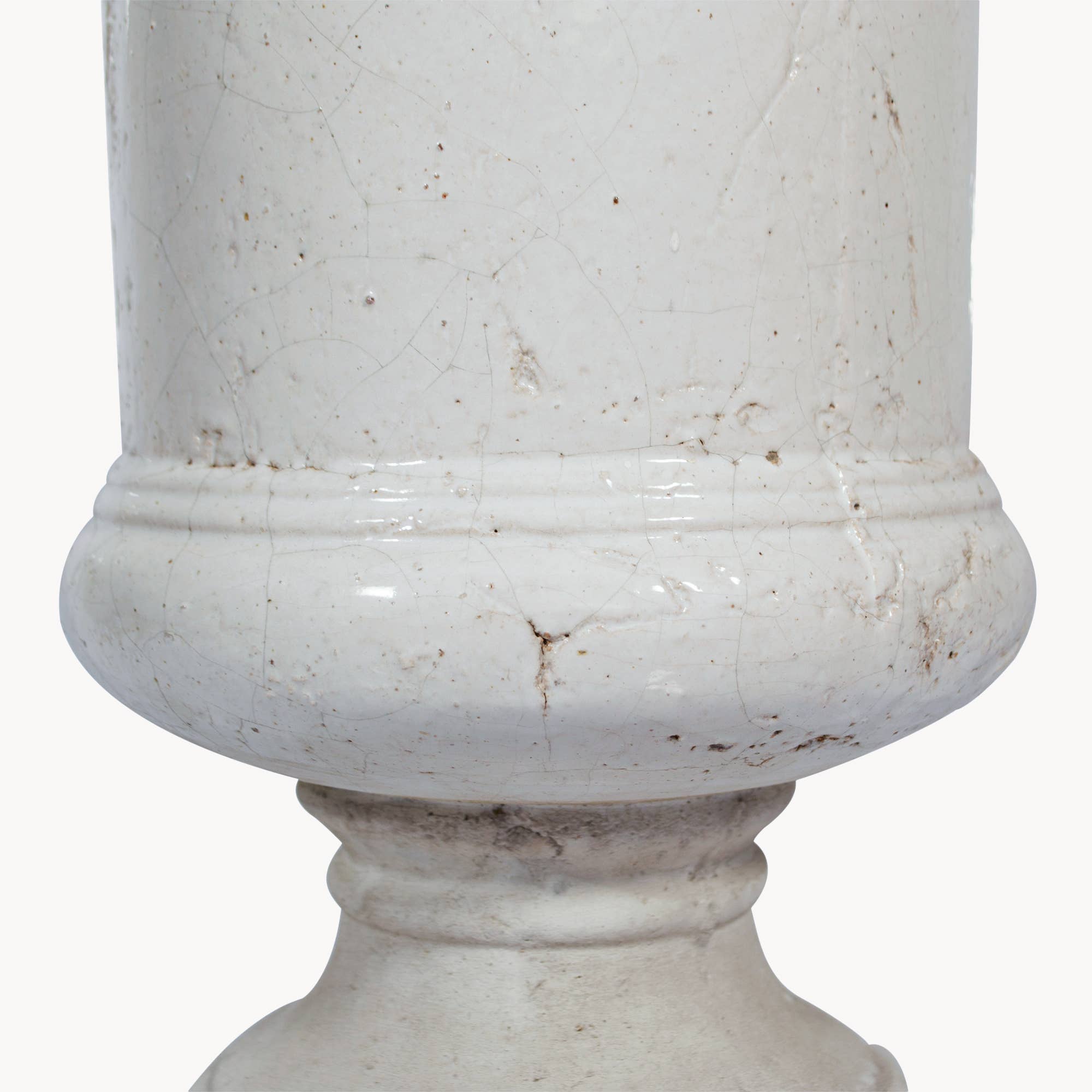 Birkdale White Glazed Stone Planter