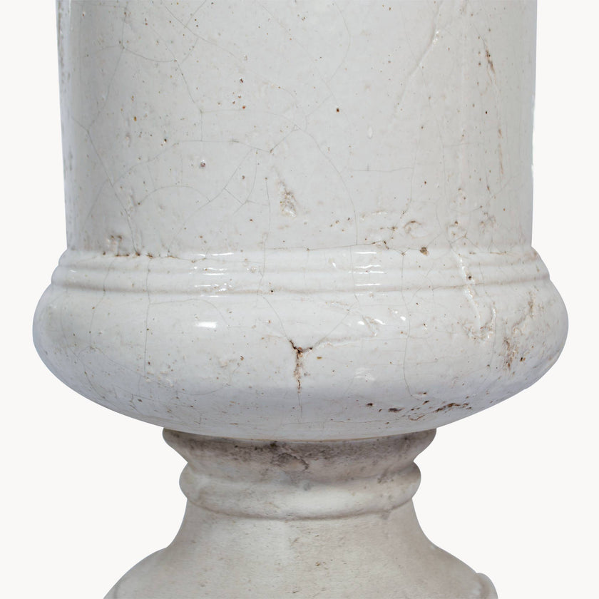 Birkdale White Glazed Stone Planter
