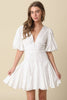 Celeste Puff-Sleeve Flare Mini Dress