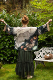 Under My Wing Pixie Crop Kimono w/ Swan & feathers