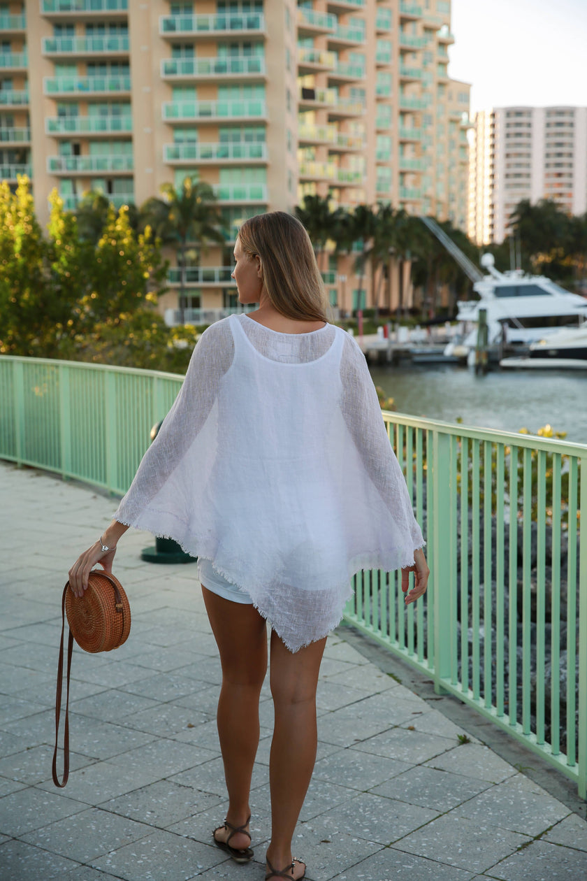 Linen Sheer ( Gauze) Poncho