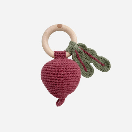 Teether Beet Cotton Crochet Rattle