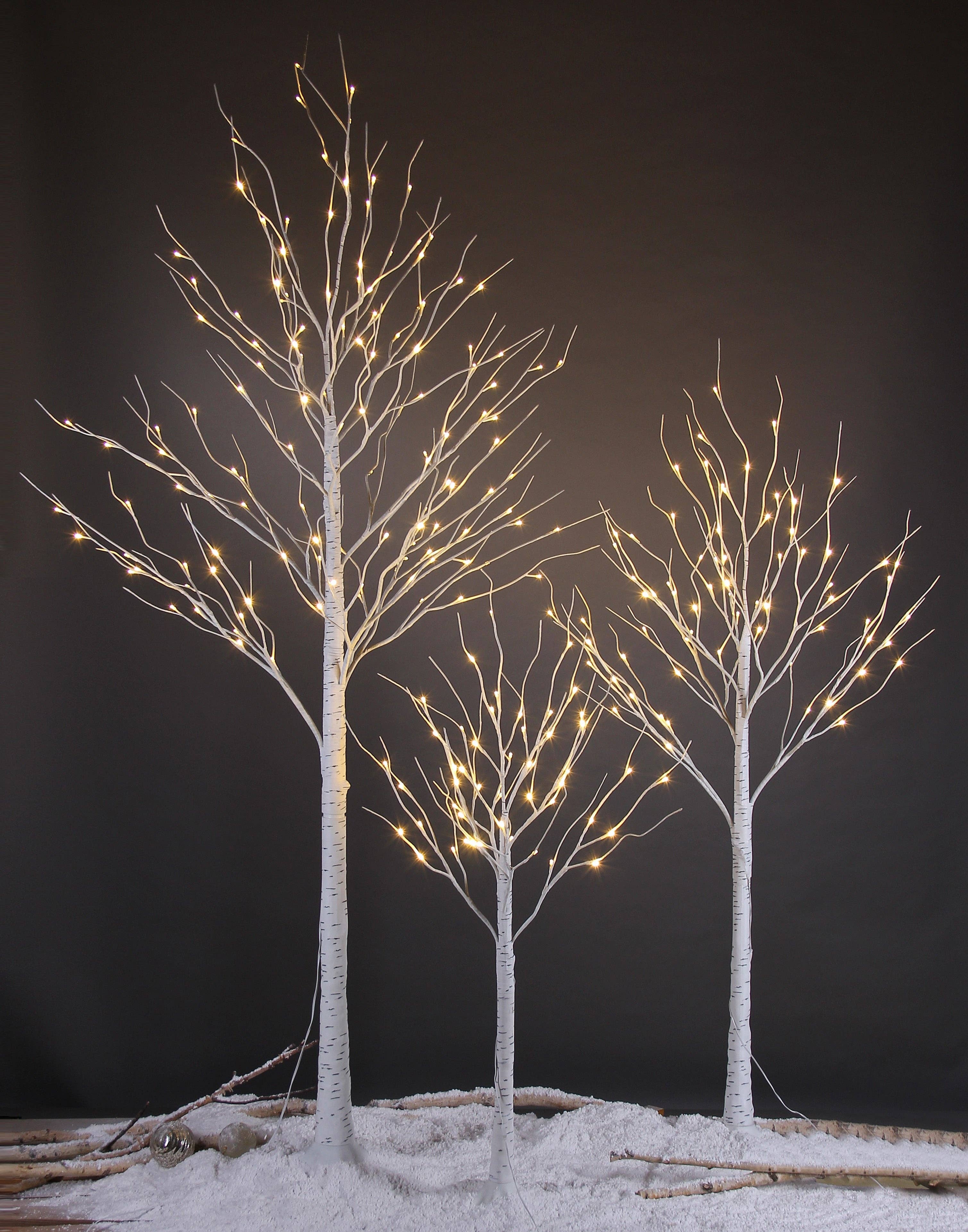 Birch Tree Lights Set of 3 for Christmas Decor, Weddings, and Gif