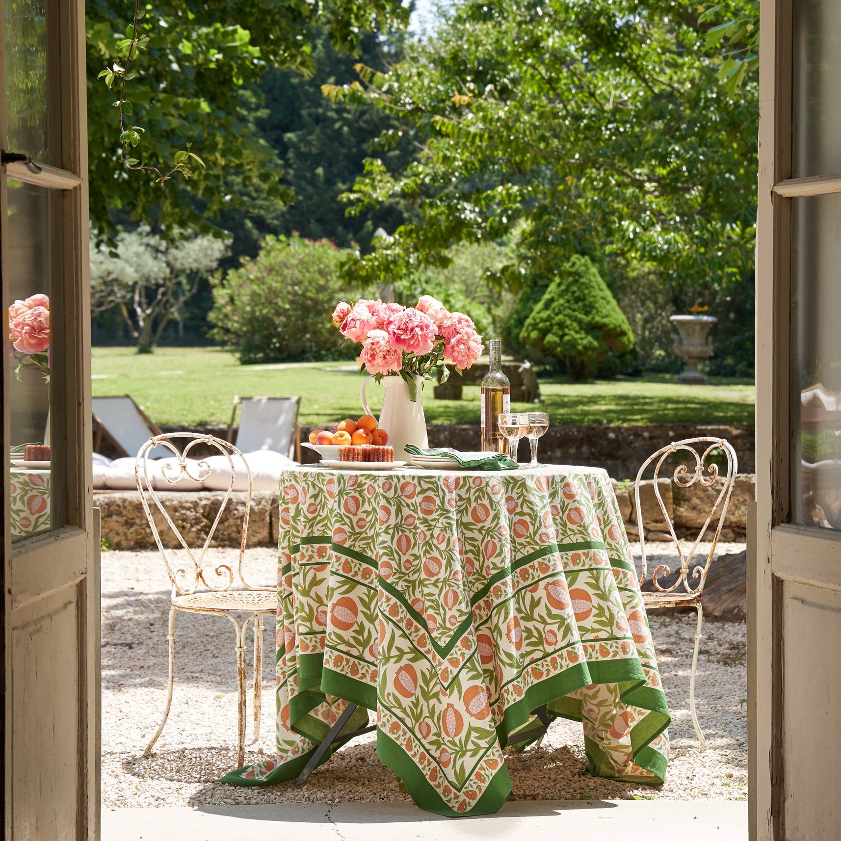 Grenadine Orange & Green Tablecloth