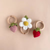 Teether Strawberry Cotton Rattle