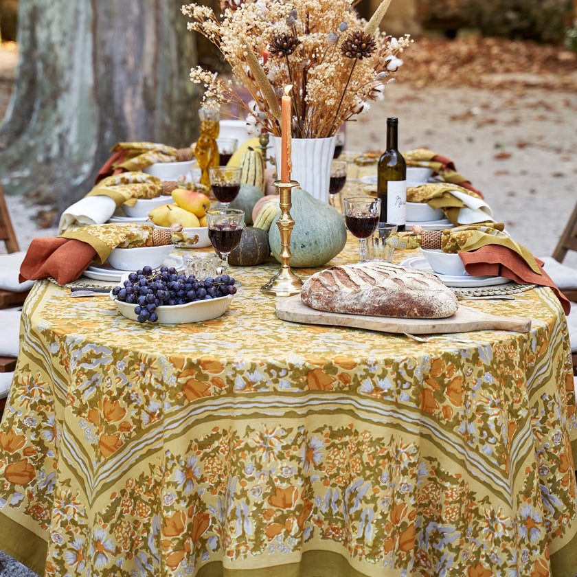 Jardin Mustard & Grey | Tablecloth