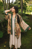 Fable Matinée Duster Kimono w/ Deer and Moon, mid-length