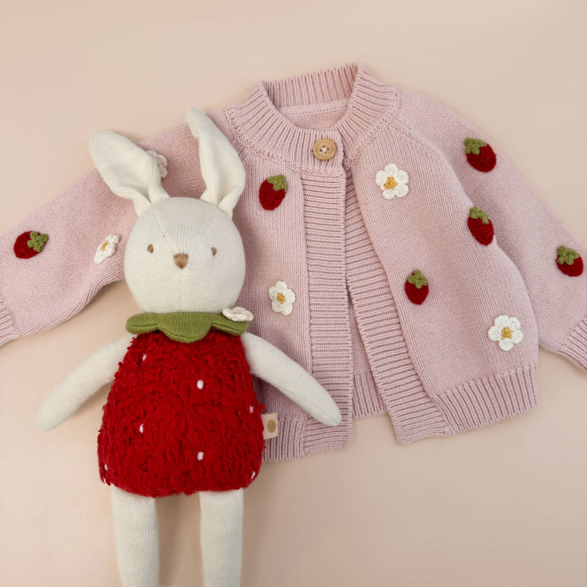 Organic Plush Bunny Strawberry
