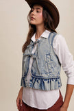 Denim Ruffle Vest