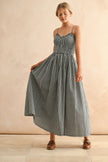 GINGHAM PRINT LONG DRESS
