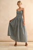GINGHAM PRINT LONG DRESS