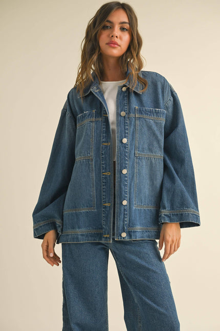 TIED ON THE SIDE DENIM JACKET