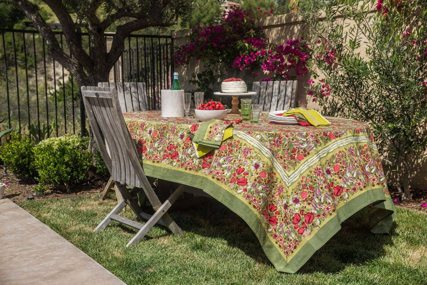 Jardin Red & Green | French Tablecloths