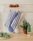 Holiday Christmas Stocking - khadi stripe