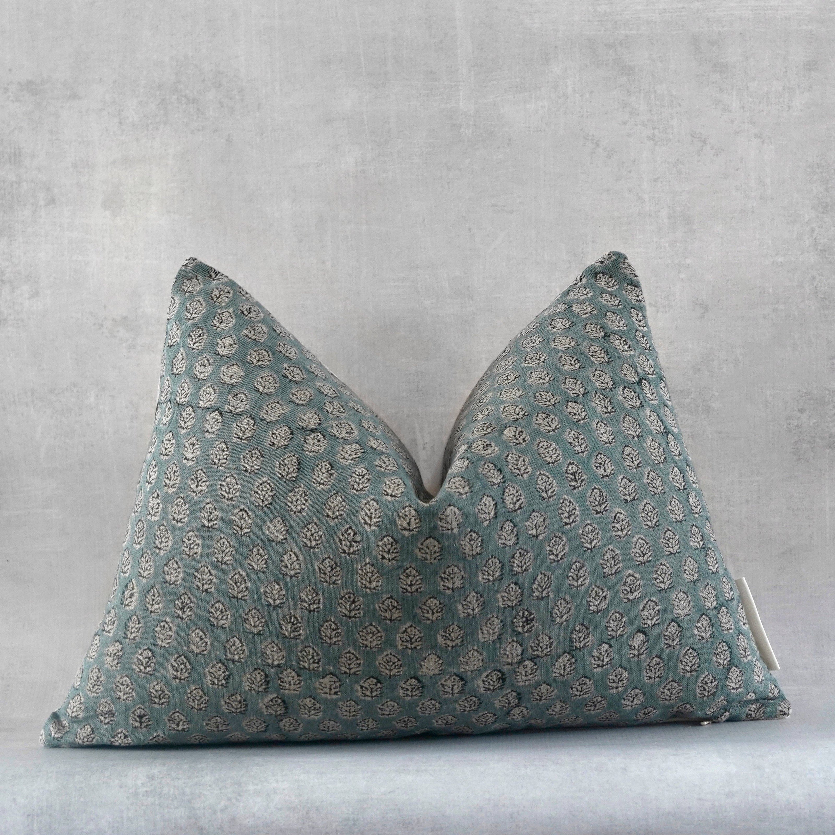 ITORO-Indian Hand Block Linen Lumbar Pillow cover