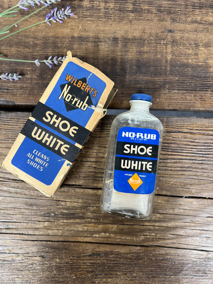 Vintage Wilberts No-rub Shoe White Box and Bottle