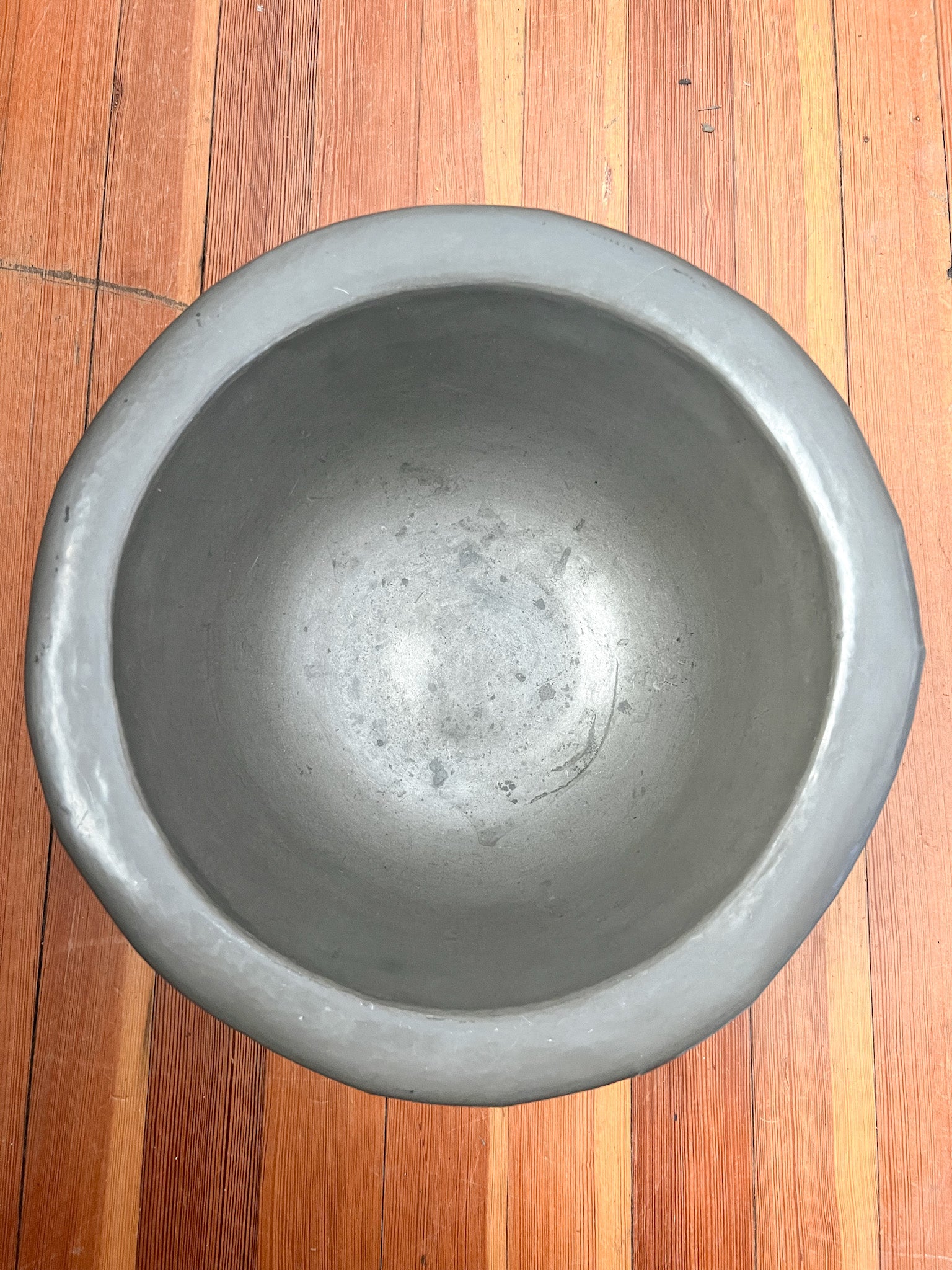 Large Antique Handmade Pewter Bowl by Max Rieg