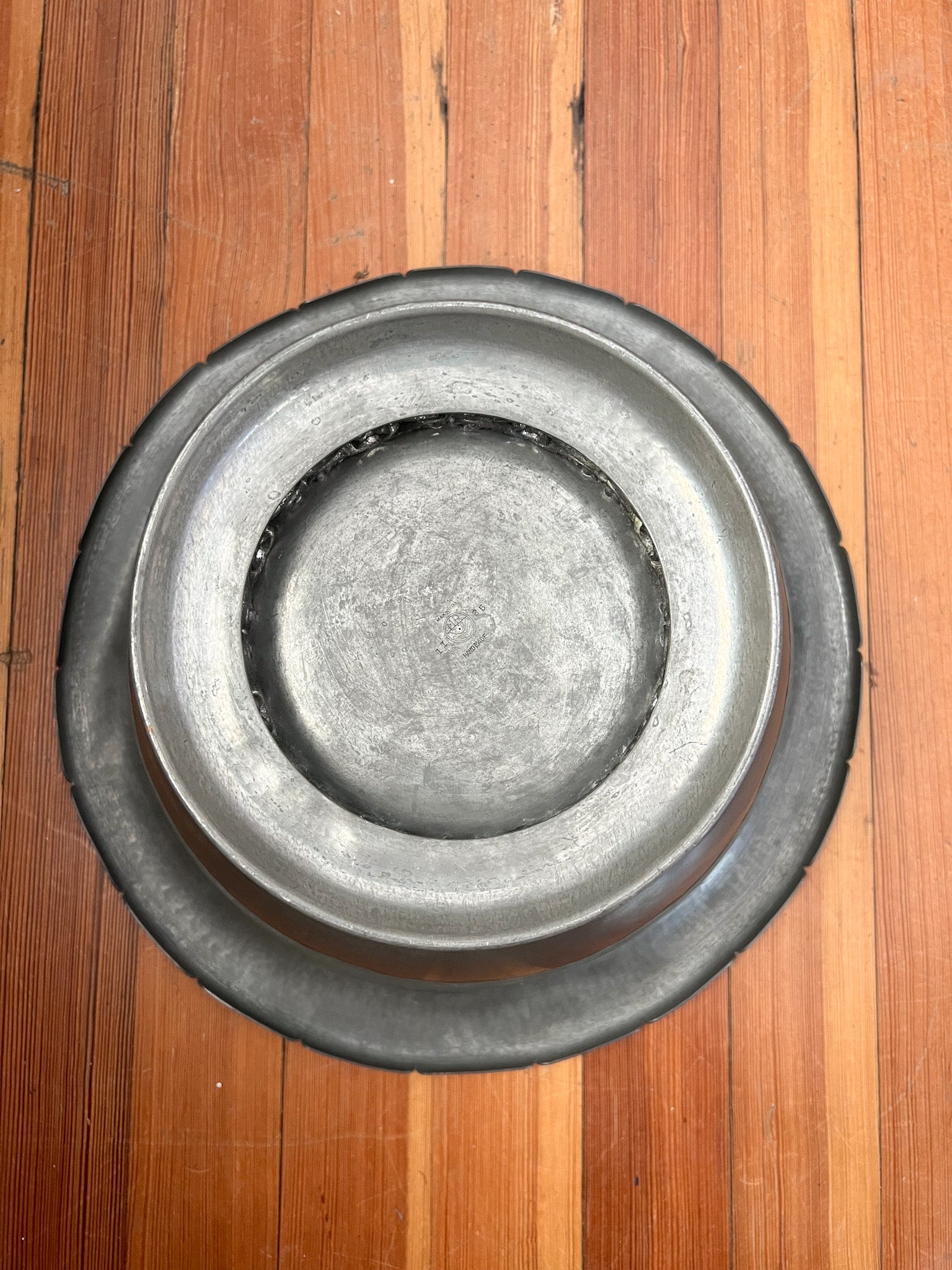 Large Antique Handmade Pewter Bowl by Max Rieg