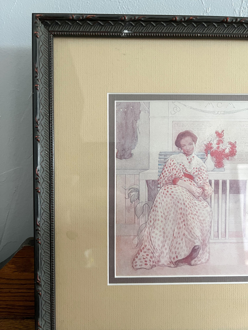 Carl Larson Print with Detailed Frame