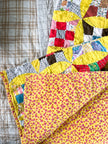 Bright Vintage 1960s Quilt with Knotting