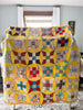 Bright Vintage 1960s Quilt with Knotting