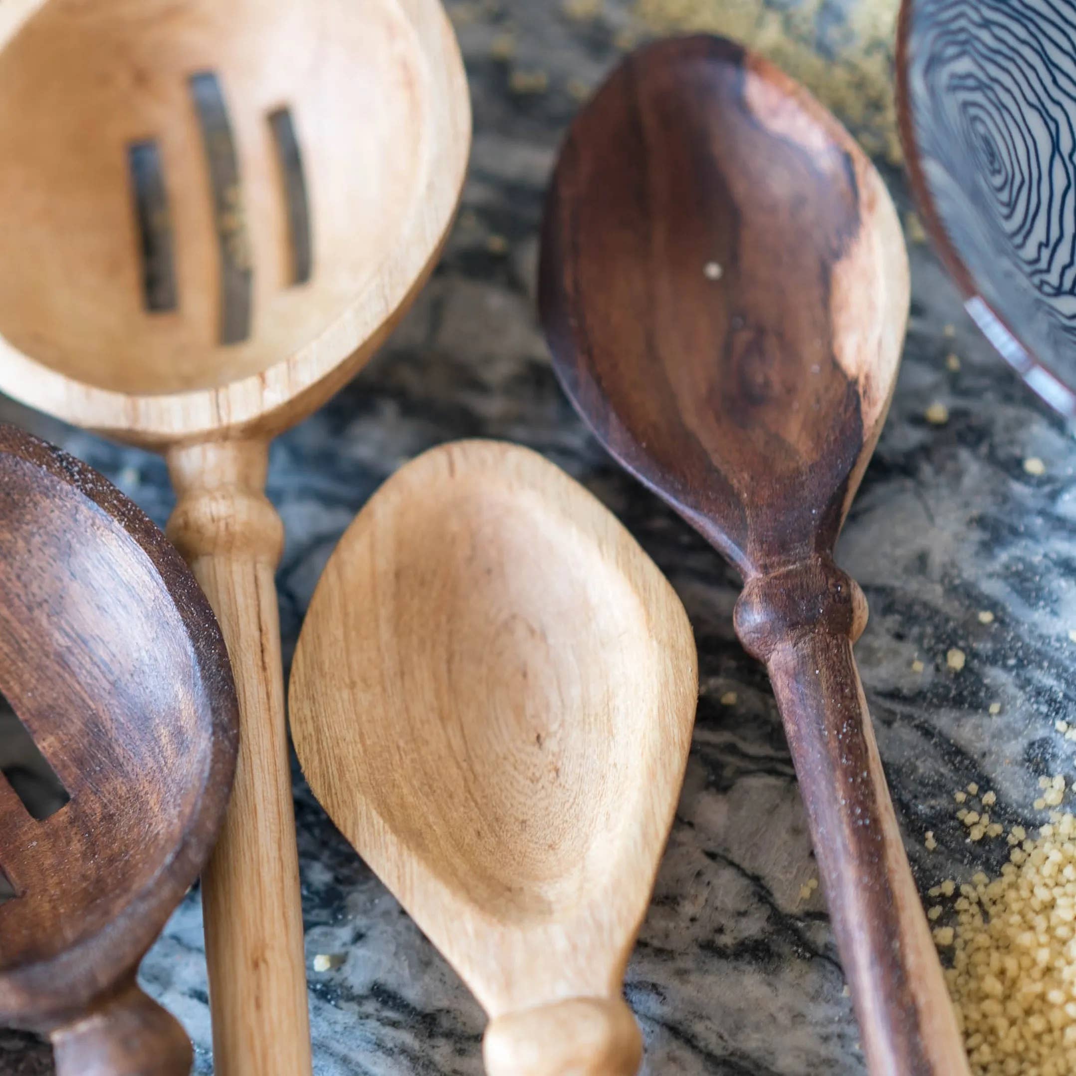 Hand Carved Wooden Spoon – Quinn Small Scoop